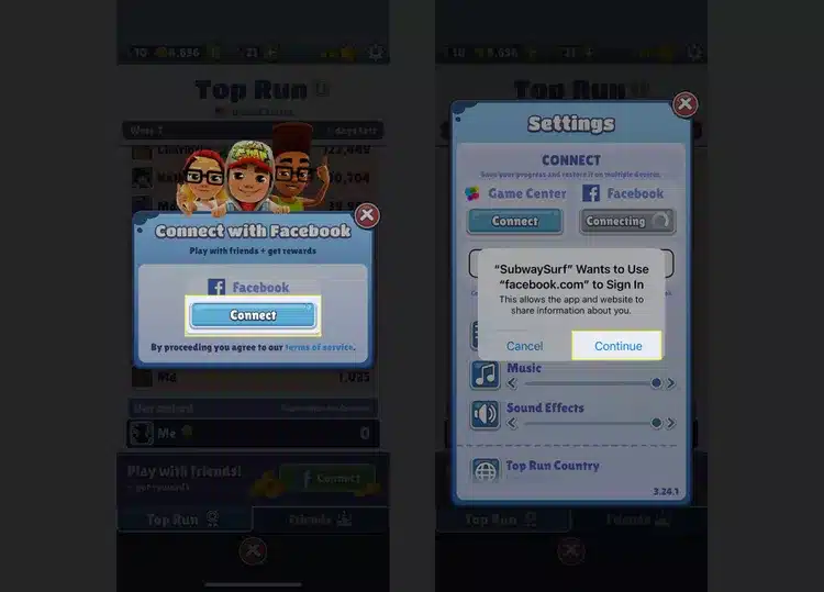 Log in to your Facebook account.